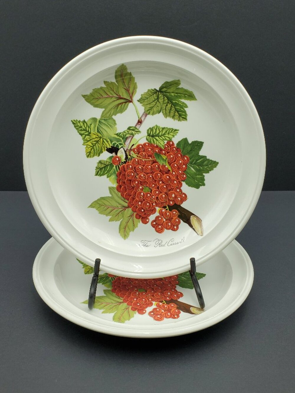 Portmeirion Pomona Red Currant Salad Plates Vintage England Fruit Pattern Plates